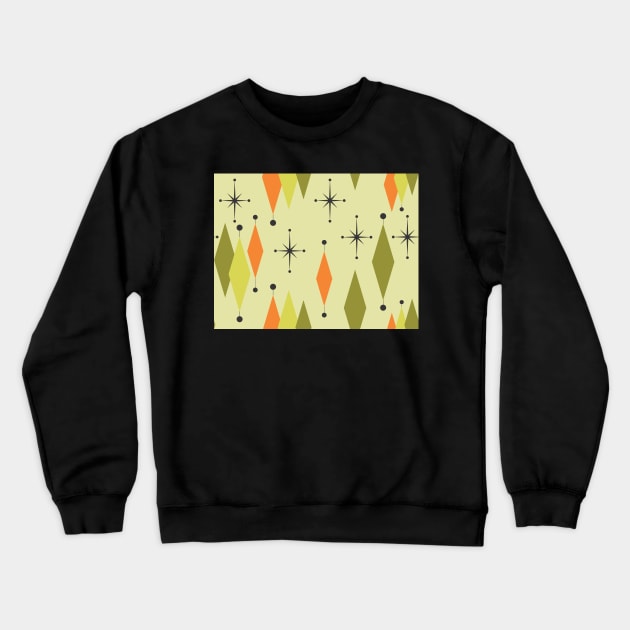 Avocado Shag Diamonds & Stars Crewneck Sweatshirt by implexity